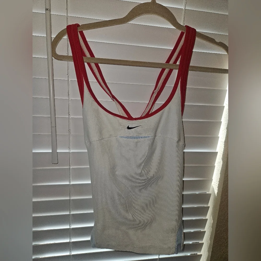 women's Nike Red and White sporty Tank Top - Picture 1 of 5